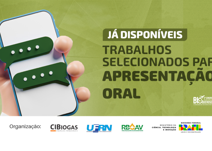 Trabalhos selecionados para Apresentação Oral